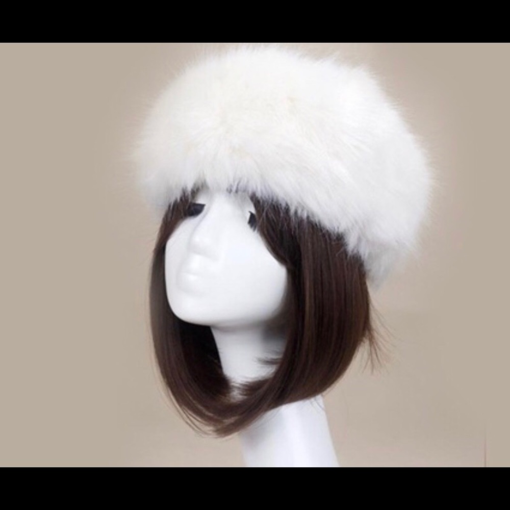 White Fur headband